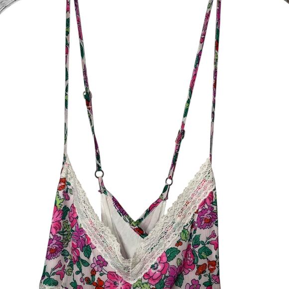 Abercrombie Floral Lace Mini Slip Dress Boho Cottagecore Crossback Lined Sz S - Picture 4 of 13